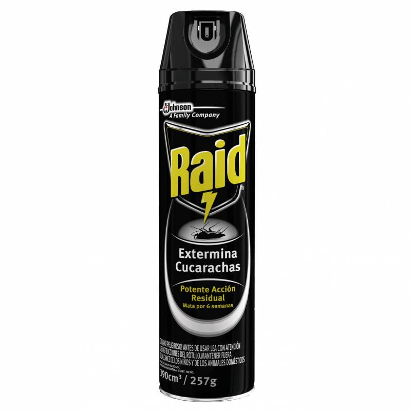 AEROSOL RAID EXTERMINADOR CUCARACHAS 360 NEGRO